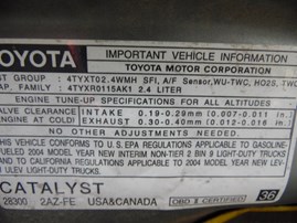 2004 TOYOTA RAV4 OLIVE 2.4L AT 2WD Z18042